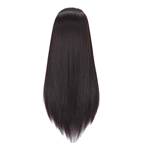 Hairlink 26-28'' Mannequin Head Yaki Synthetic Fiber Hair Styling Training Head Dolls for Cosmetology Manikin Maniquins Practice Head with Stand (6611BY0220)