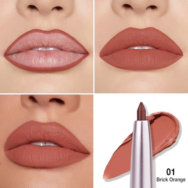 lip liner pencils, Modern Classic Lip Liner, Lip Liner Pigmented Vegan Matte, Lasting Finish Lip Liner, Luxurious Creamy Long Lasting Lip Liner, Prevents Feathering and Fading (12#Bean Paste, 1)