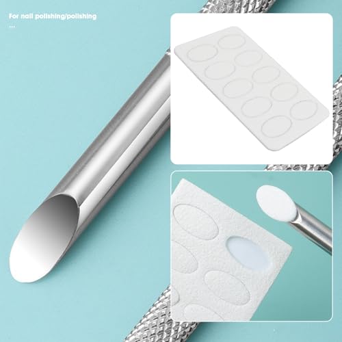 Be In Your Mind 100Pcs Nail Cuticle Pusher Sandpaper Self-adhesive Oval Sandpaper Nail Dead Skin Remover Nail Pre Polishing Tool for Manicure Pedicure (100 Grit)