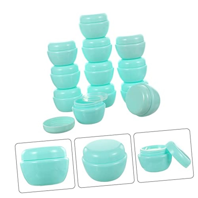HONMEET 12pcs Plastic Cream & Milk Box Makeup Samples Holder Makeup Cosmetic Containers Round Container with Lid Cosmetic Jars Mini Creams Travel Jars Makeup Jar with Lid Pink