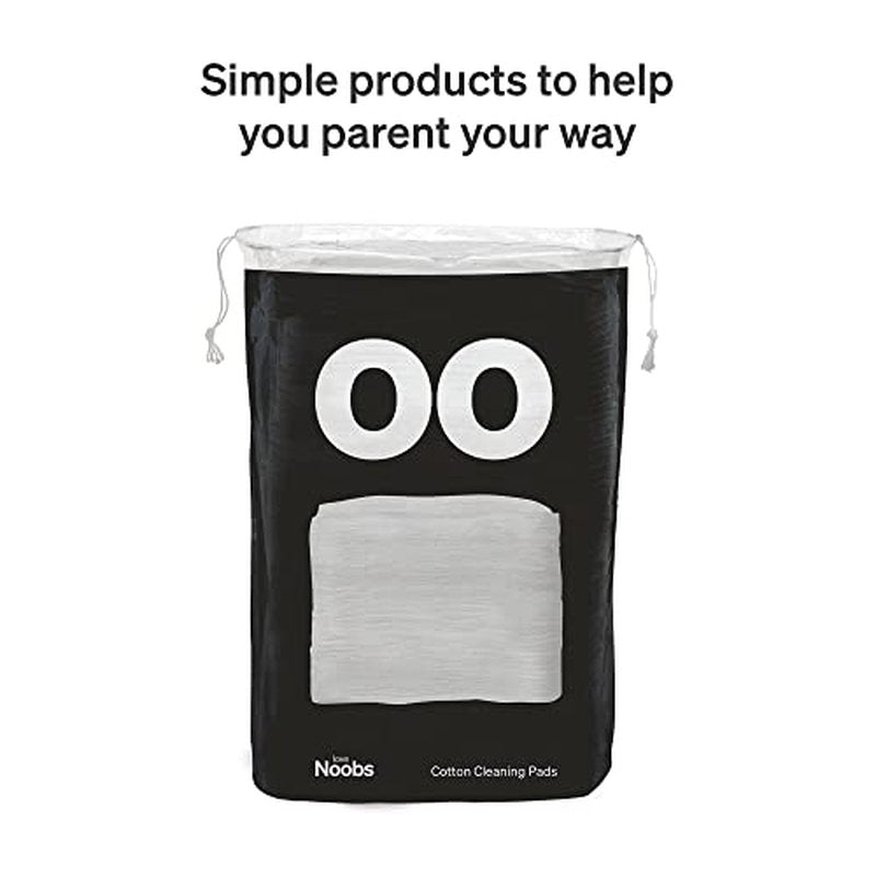 Love Noobs Baby Cotton Pads for Diaper Change, 60 Count, Ultra Soft 100% Organic Extra Large Cotton Pads for Baby Sensitive Skin, Lint-Free Premium Jumbo Size Cotton Pads, 100% Cotton Squares
