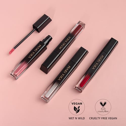 MAKI YIKA Orange Lipstick for Women Color Stay Long Lasting Lipsticks, No Smudge Matte Liquid Lipstick Transferproof Cruelty-Free Lip Color, Orange Red