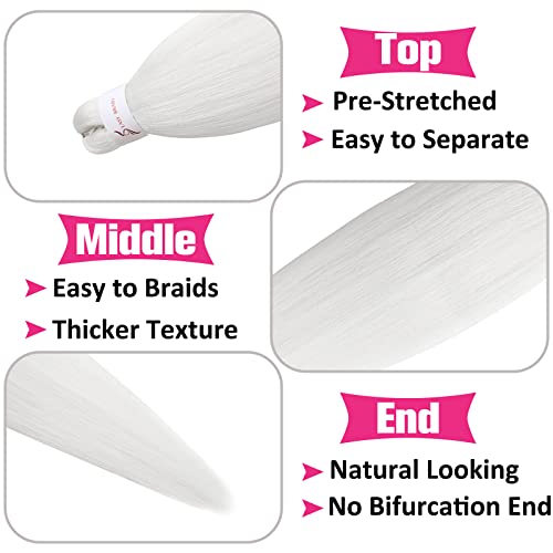 Unionbeauty 8 Packs Pre Stretched Braiding Hair 26 Inch Synthetic Natural Black Braiding Hair Hot Water Setting Crochet Hair for boho box Braid Soft Yaki Texture Hair Extensions Crochet Braids(1B#)