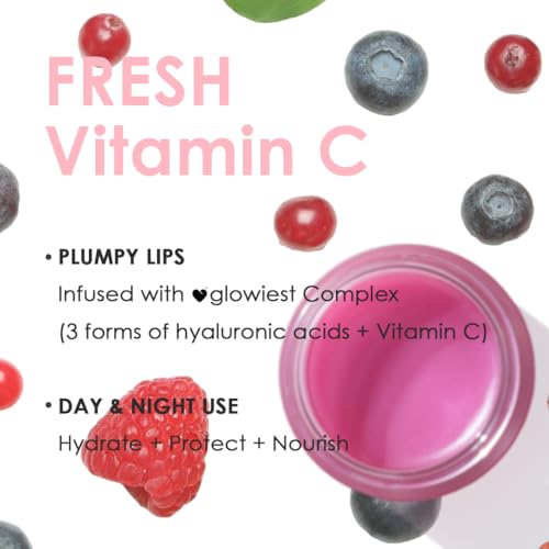 glowiest Sweet Dreams Overnight Lip Mask- Nourishing, Plumping and Hydrating Lip Balm | glowiest Sweet Dreams Lip Sleeping Mask | Hyaluronic Acids+Vitamin C+Shea Butter+Antioxidants l Berry - 0.7 oz.