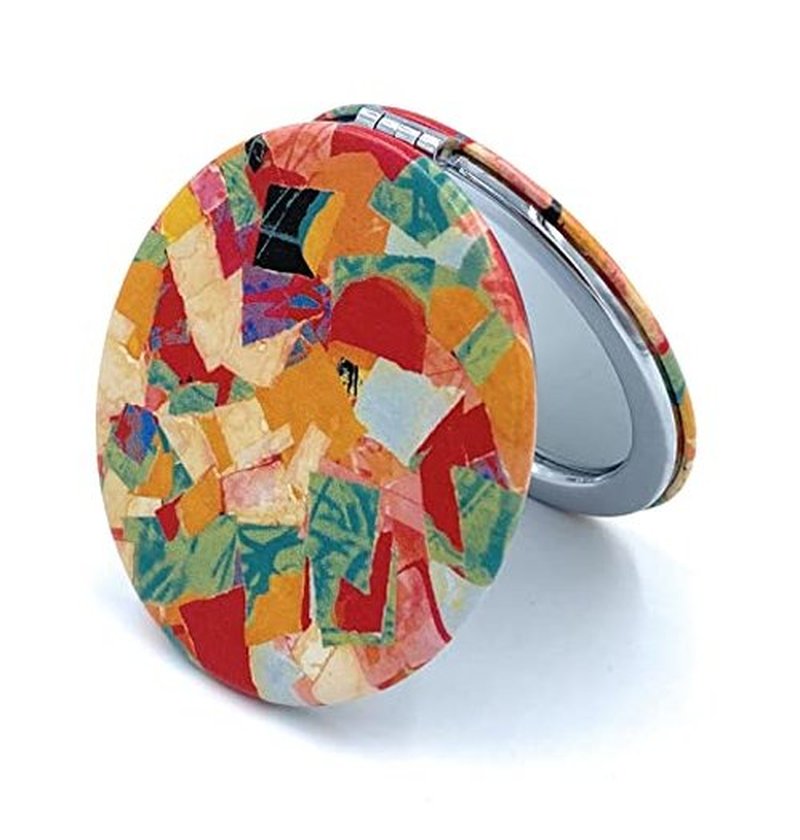 Aeisage Small Handbag Mirror Monet Compact Mirror for Girls Purse Mirror Folding Pu Leather Mirror Water Lilies Travel Mirror Compact Unique Gift for Sister