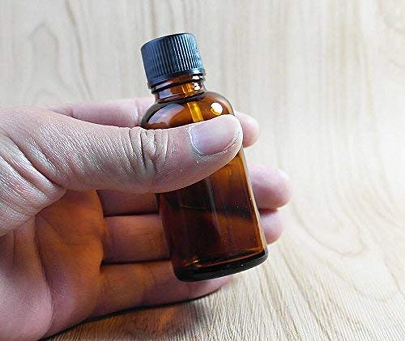 6Pcs Amber Glass Essential Oil Bottles with Orifice Reducer and Black Cap Empty Cosmetic Perfume Aromatherapy Storage Container Vial Pots Portable Refillable size 30ml/1oz