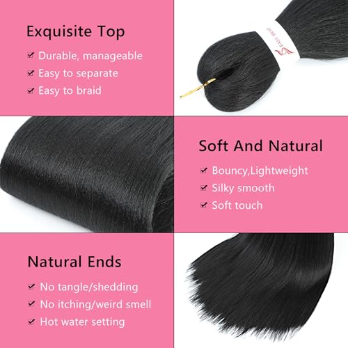 Pre Stretched Braiding Hair 26 inch 350# Braiding Hair for Black Women 8Packs Crochet Boho Braiding Hair Non Toxic (26 Inch(8packs), 350#)