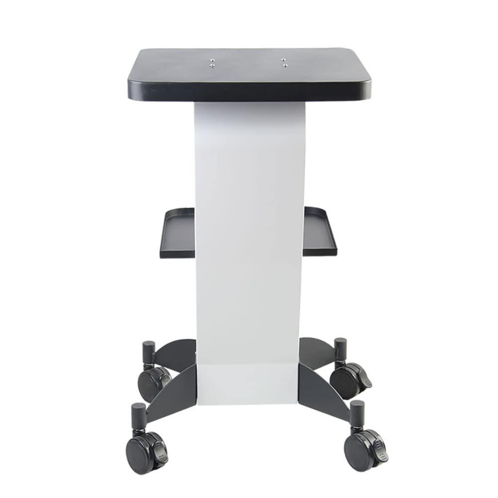 BRÜUN Beauty Trolley Salon Rolling Cart – A White Color Moveable Esthetician Machine Cart with Additional Tray, Wheels, and Stand – Mobile cart of Aluminum Alloy for Spa and Salon