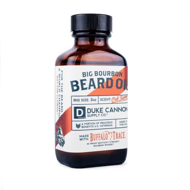 Duke Cannon Great American Beard Oil with Budweiser - Natural Conditioning with Apricot Kernel Oils, Warm Cedarwood Scent, 3 oz.