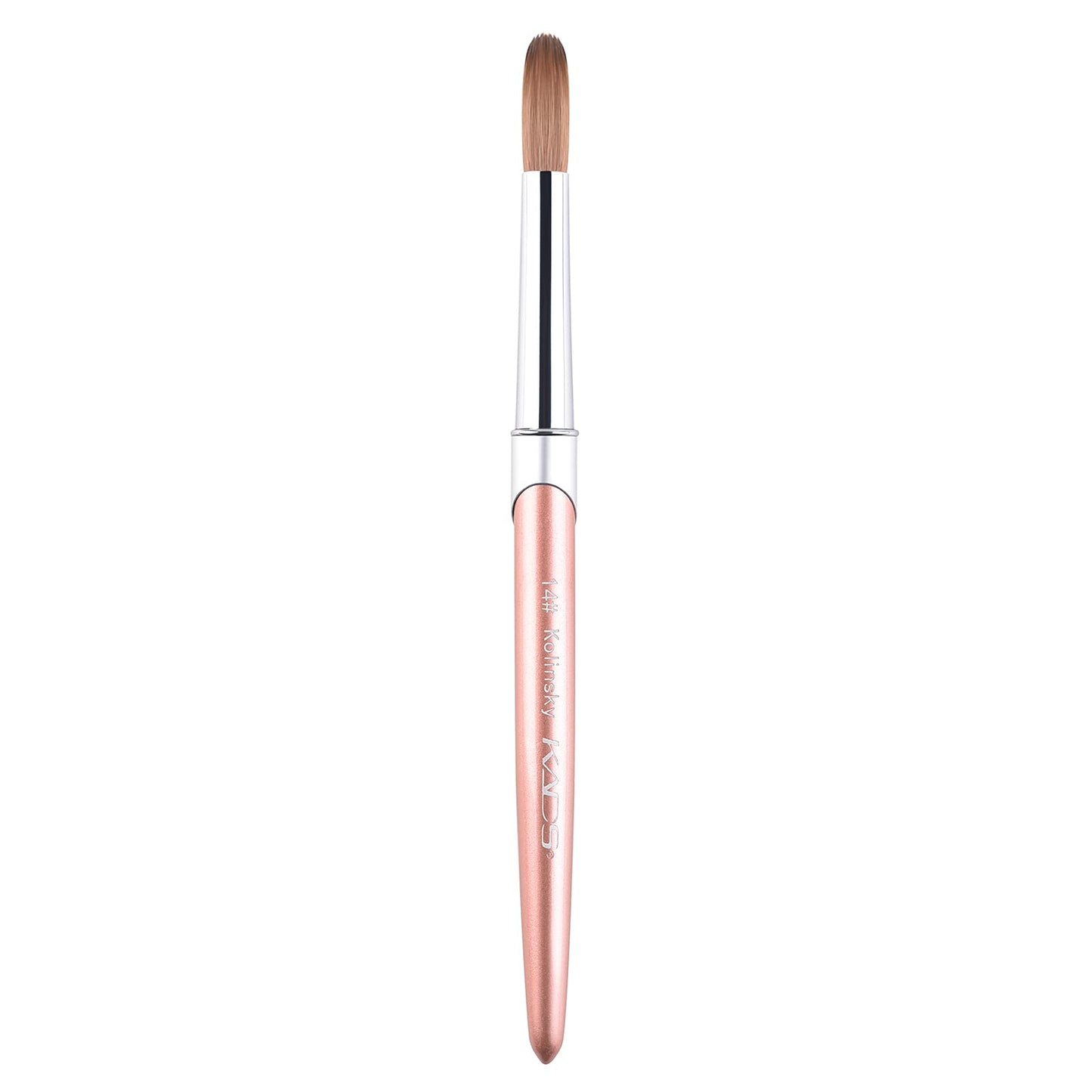 KADS 100% Kolinsky Sable Acrylic Brush Nail Brush for Acrylic Application Round Head Crimped Nail Art Brush Manicure Tool (14#)