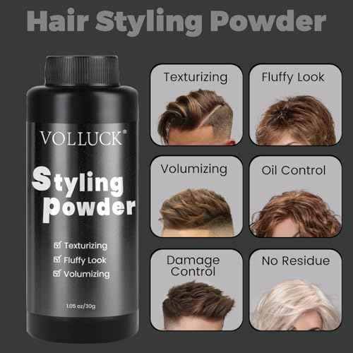 VOLLUCK Hair Texture Powder, 1.05 Oz (30 g) Instant Volume Styling Powder for Men and Women, Non-Greasy Hair Styling Product for All Hairstyles