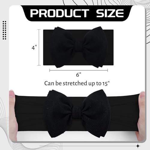 YanJie Halloween Hair Bows Baby Girls Headbands Pumpkin Accessories Black Ghost Printed Baby Bows Newborn Bows Nylon Hair Bows Toddler Headband