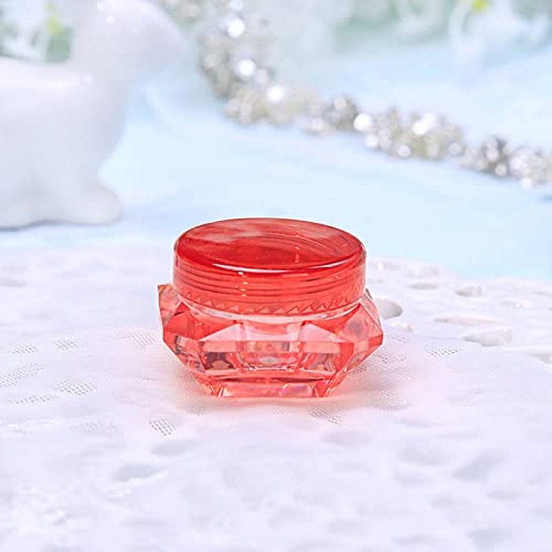 Sunicon Travel Cream Containers Lightweight Portable Empty Lotion Cosmetic Jars Diamond Shape Small Capacity for Business Trip (Red Diamond)
