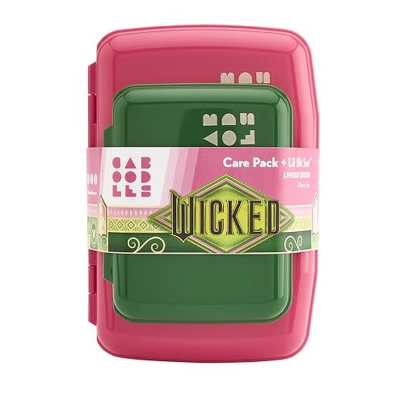 Caboodles Women's Care Pack + Lil Bit Set Cosmetic Case, Wicked-Pink & Green