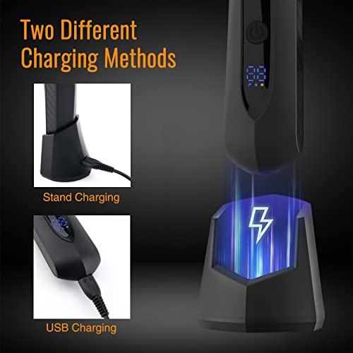 Body Hair Trimmer for Men Pubic Hair Trimmer - Wet/Dry Ball Trimmer with Ceramic Blade, Rechargeable Body Groomer for Men with Standing Recharge Dock, Cordless Groin Hair Trimmer for Men