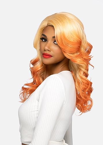 Vivica A. Fox CHORLEY, SYNTHETIC HAIR, Natural Baby Lace Wig, Color FS1B/30, 80% (#1B) with 20% Copper Blonde(#30) Frost