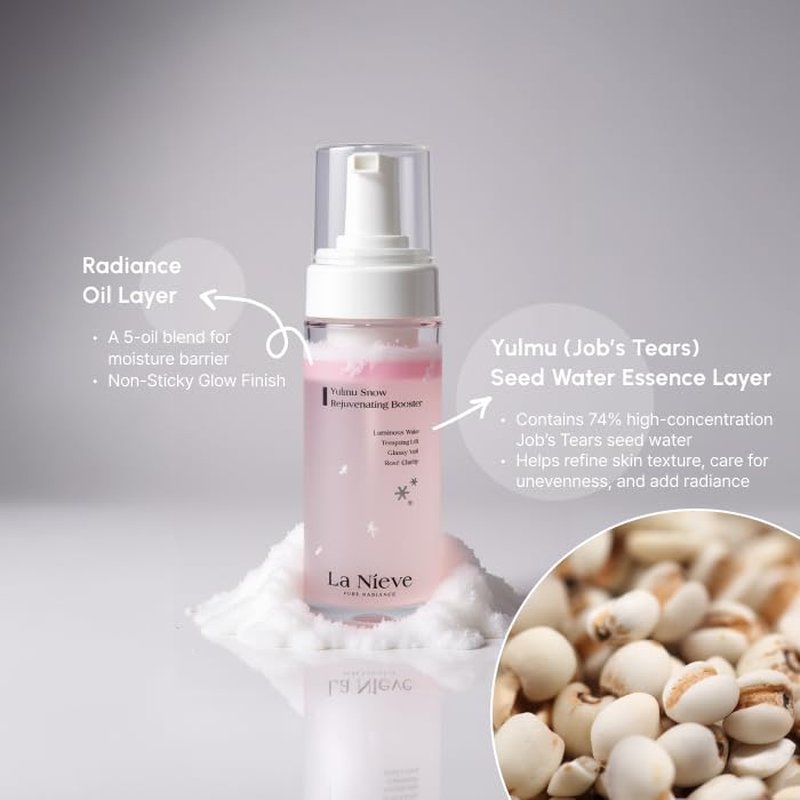 Yulmu Snow Rejuvenating Booster - Hydrating Foam Serum with Yulmu Seed Water & 5-Oil Blend | 5.07 fl oz