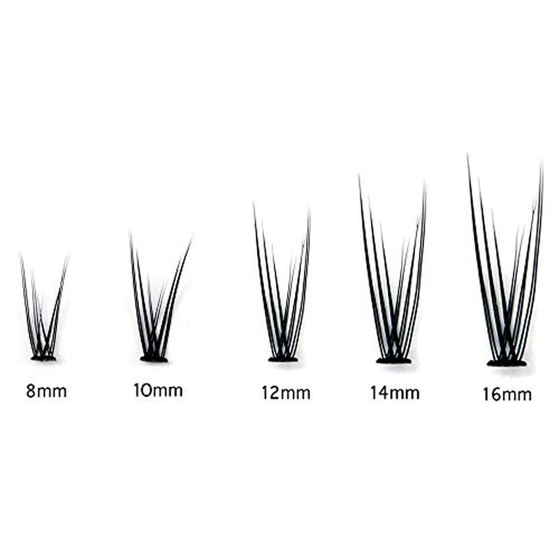 BODERMINCER 8-16mm to Choose Fish Tail Design 120pcs Thickness 0.1mm C Curl 12 Root Women Lady Individual Black False Eyelash Cluster Eye Lashes Extension Tools (10mm)
