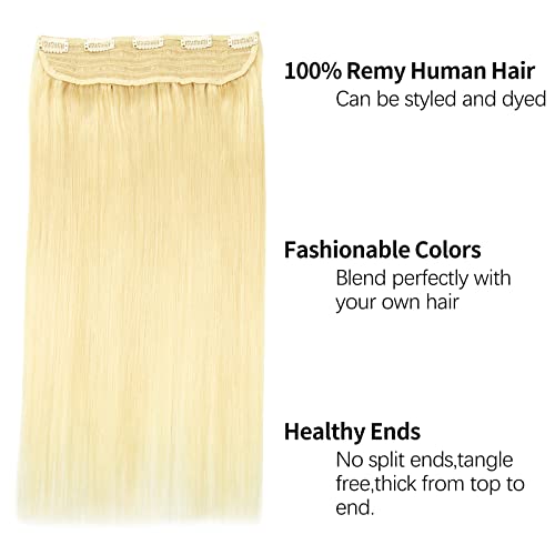 Isheeny Clip In Hair Extensions Real Human Hair Clip In Extensions One Pieces Blonde Seamless Clip In Hair Extensions Human Hair 15Inch Real Hair Extensions Clip In Human Hair 80g
