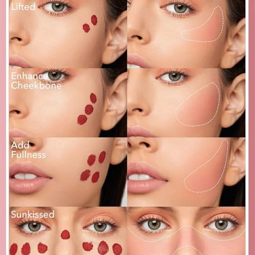 8 shades of liquid blushLong-lasting matte, silky, delicate blush Natural color enhancement Color Bloom Dayglow Cheek Liquid Blush Makeup (#7, 0.24)