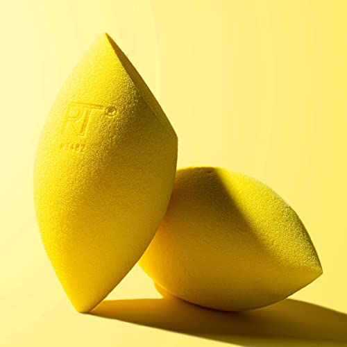 Real Techniques Miracle Concealer Sponge, Makeup Blending Sponge For Concealer, Elongated Shape & Precise Application, Yellow Sponge, Latex-Free Foam, 2 Count