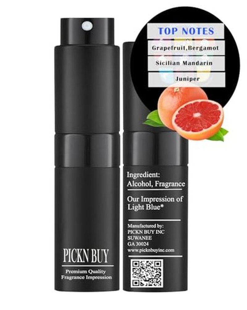 PICKN BUY Luxury Perfume for Women 0.34 Fl oz, Scent Compatible to Light Blue Perfume, Made in USA, Long-Lasting Spray Comes in Refilable Bottle