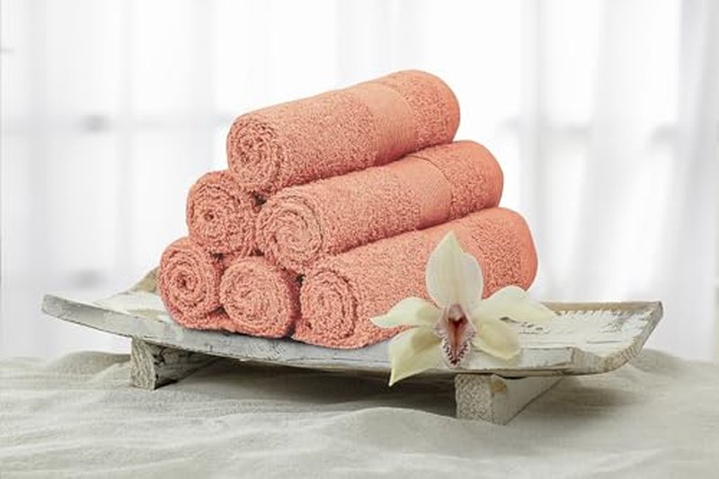 Premium Wash Cloths Pack of 12 (13" x 13" Inches)- 100% Combed Ring Spun Cotton WashCloth - Luxury Washcloths – Ultra Soft Face Towels - Highly Absorbent Wash Cloth for Face (Grey) (Coral)