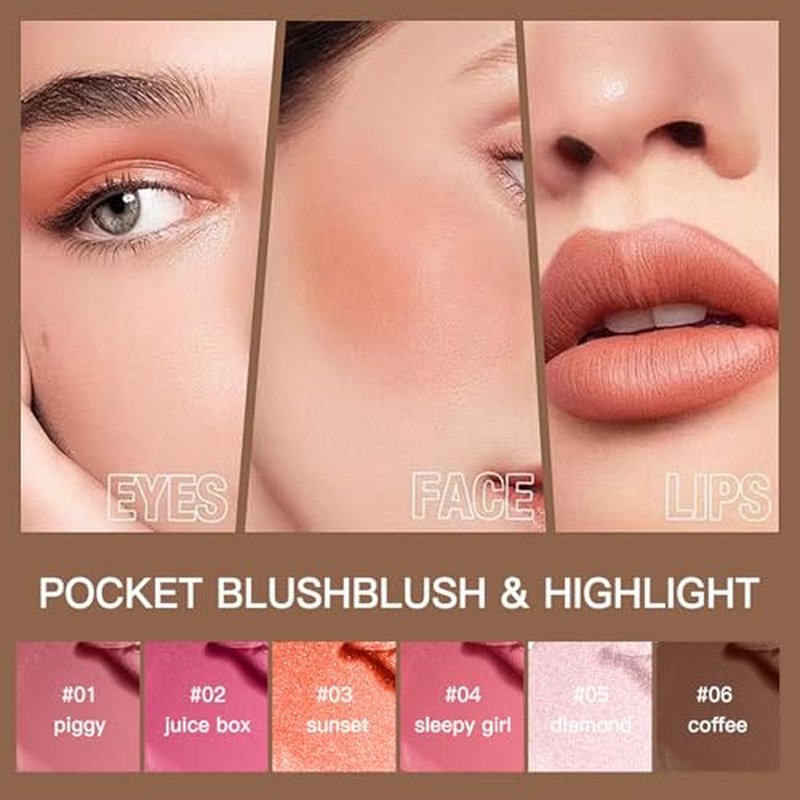 Pocket Blush Stick,Cream Blush Stick,3-In-1 Buildable Natural Blush Stick for Cheek, Eyes, Lips,Long Lasting Lightweight Blendable Blush for cheeks,Non-Greasy (01, #)