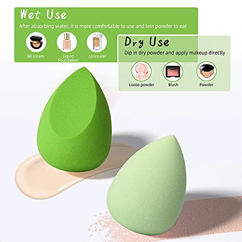 COSTICA Makeup Sponge Set Blender, Beauty Sponge Makeup Blender Flawless for Liquid - Multi Colored 4 pcs Rose Series