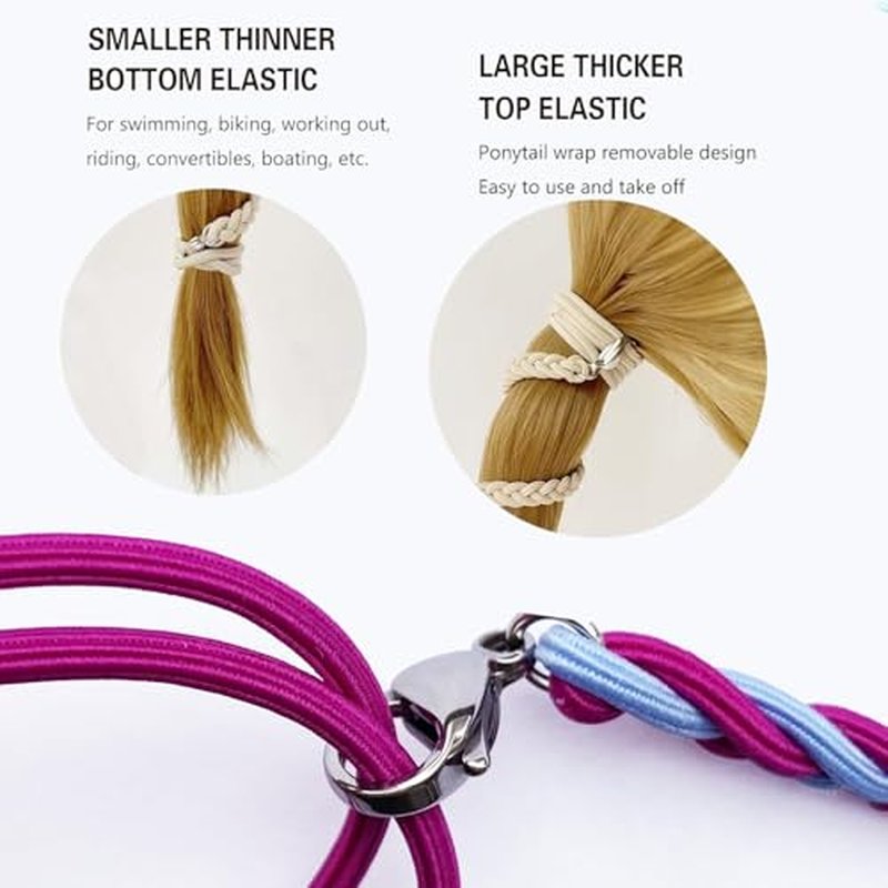 3PCS 25" Ponytail Holders Hair Ties for Sports, Elastic Ponytail Holders Hair Bands, Thick Hair Tie Scrunchies No Damage Long Strong Braided Pony tails Hair Ties, Spiral Long Pony Tail Wrap-003