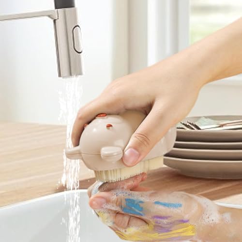 1/4pcs Nail Brush - Cute Bear Shaped Handle Grip Nail Brush | Children's Nail Cleaning Brush Massage Brush | Soft Bristles Bear Nail Brush For Baby T-oddler And Children | Gently Cleans Kid's Nails