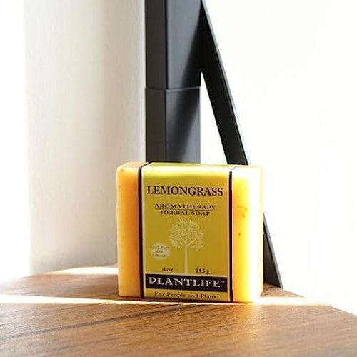 Plantlife Lemongrass 3-pack Bar Soap - Moisturizing and Soothing Soap for Your Skin - Hand Crafted Using Plant-Based Ingredients - Made in California 4oz Bar