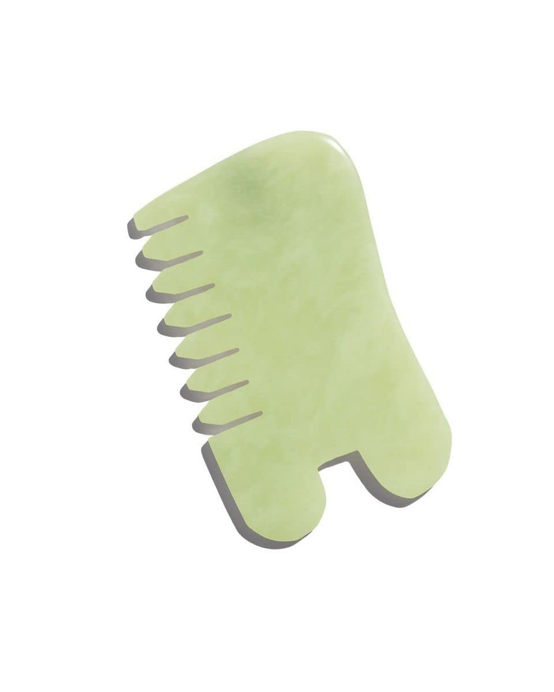 Earth Harbor Island Jade Gemstone Gua Sha + Massaging Comb