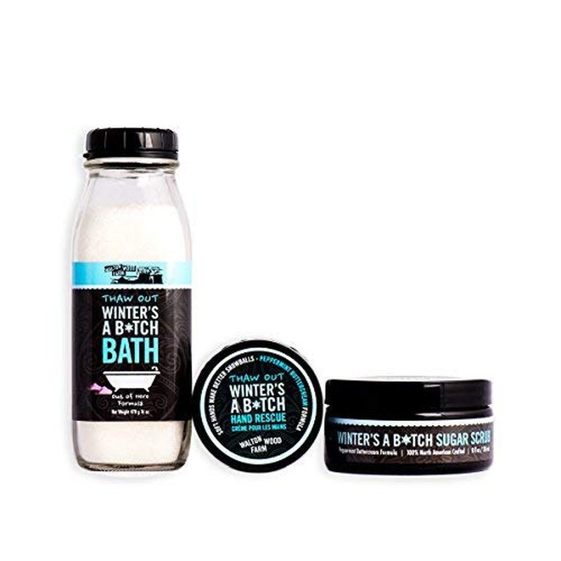 Walton Wood Farm Sugar Scrub (Winter's A Btch) Peppermint Buttercream Formula Vegan-Friendly and Paraben-Free 8 oz