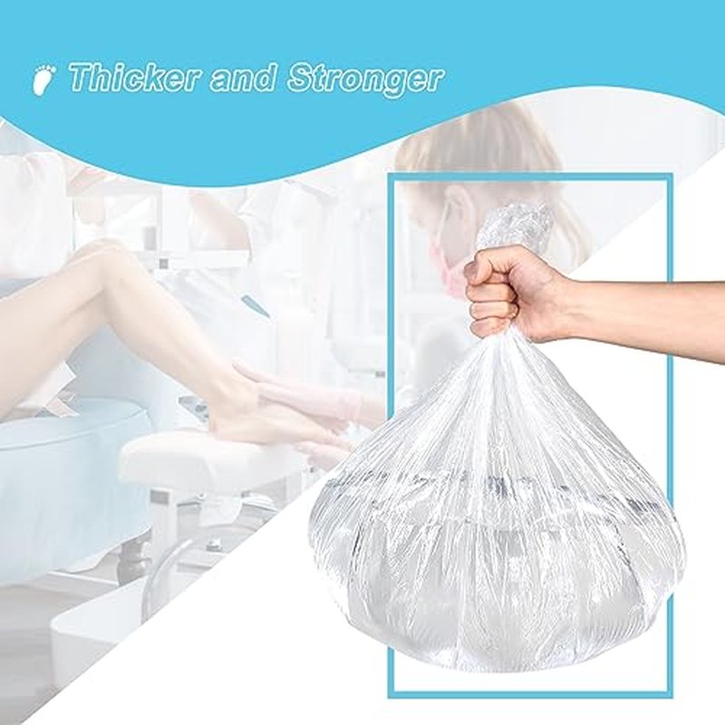 Charmyth Pedi Guard Bath Liners, Disposable Pedicure Liners, Spa Footsie Clear Pedi Guard Bath Liners for Foot Bath Spa Massage Thick Elastic 2XL 200 Count
