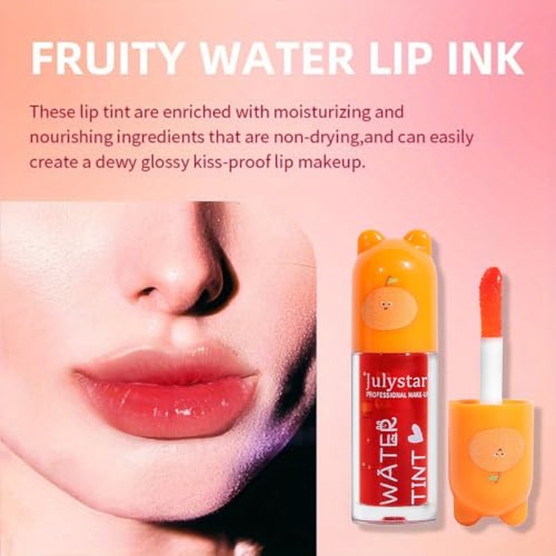 Charm Kiss 3 Colors Lip Tint Stain Set, Korean Velvet Watery Lip Stain Moisturizing Mini Liquid Lipstick (Set A, 1)