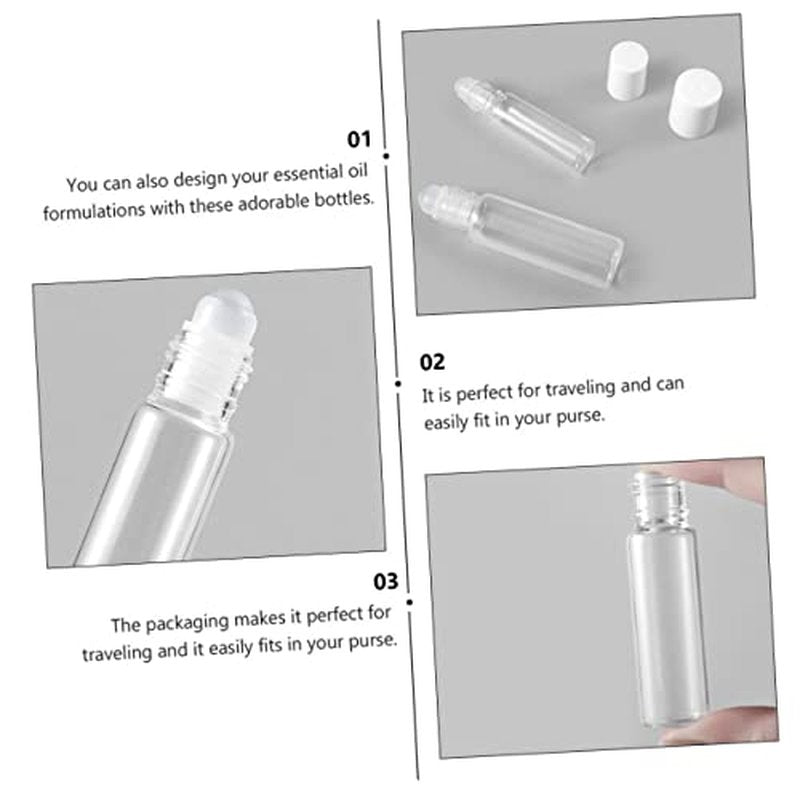 Outanaya 12pcs Glass Roller Bottle Eye Dropper Container Mini Perfume Bottle Sample Vials Bottles Rollerball Bottle Essential Oil Dispenser Refillable Roller Liquid Pumps Dauber Transparent