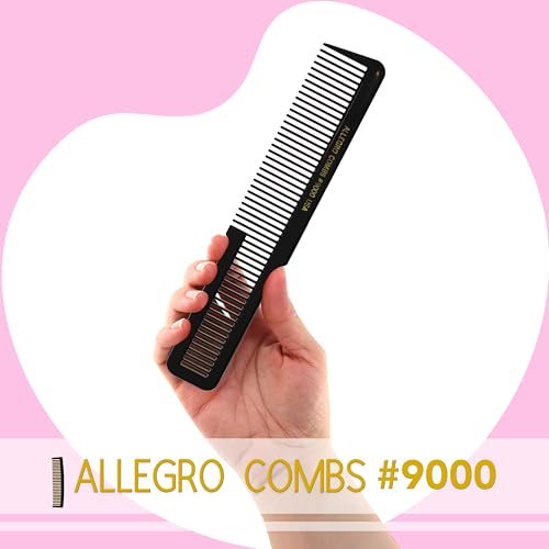 Allegro Combs 9000 Clipper Cutting Combs Blending Combs Fading Combs 6 Pk. (Black)