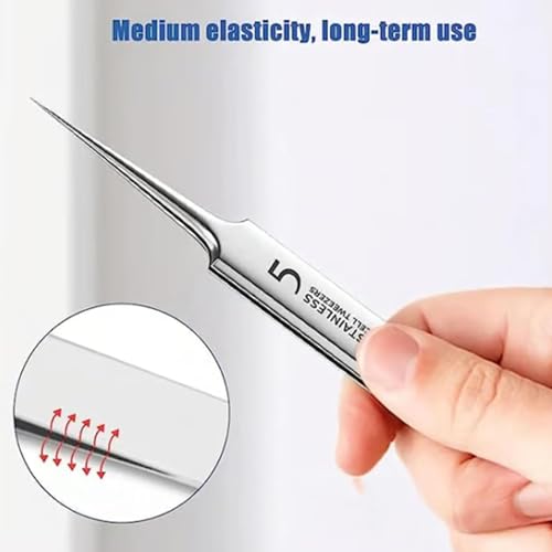 Usiveinborn Blackhead Remover, Usiveinborn Tweezers, Professional Stainless Steel Facial Blackhead Remover Tweezers, Blackhead Tweezers, Blackhead Remover Tweezers Set (C)