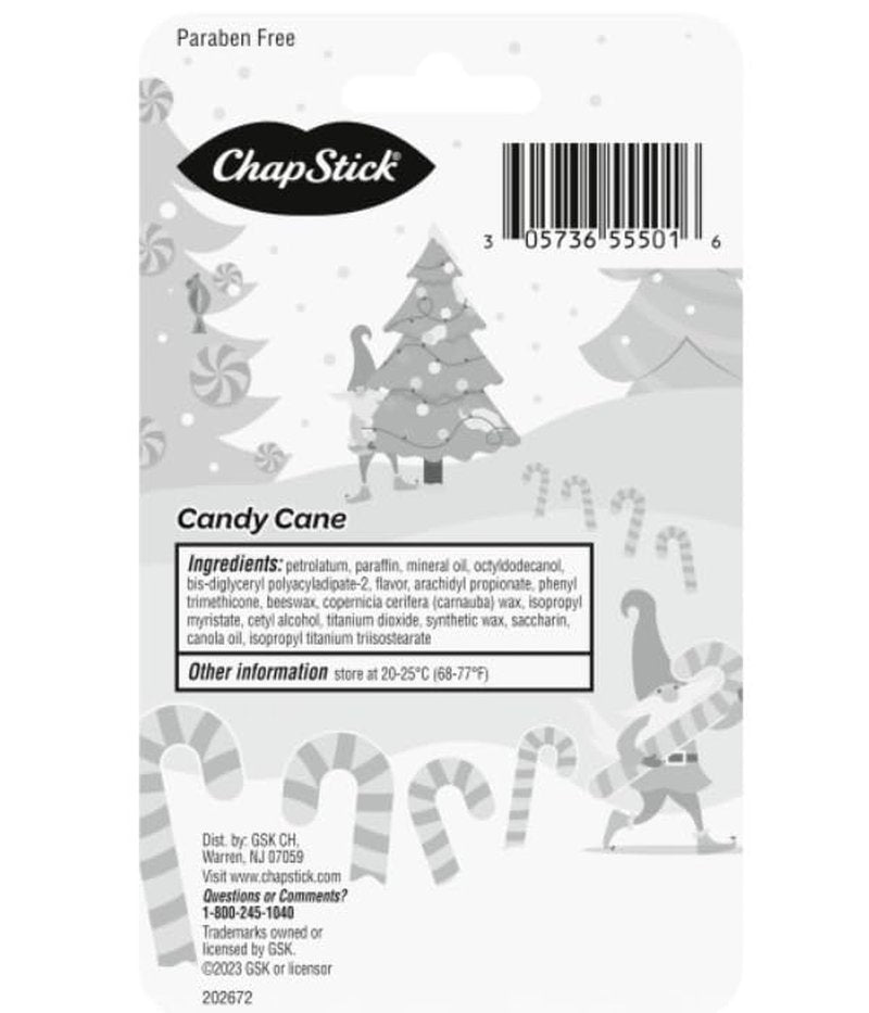 ChapStick Bulk Lip Balm - Candy Cane Flavor | 0.45 oz Tubes, 216 Count Case