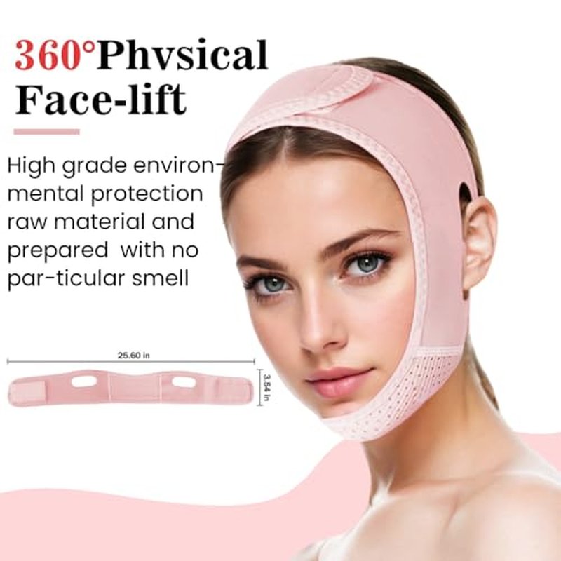 V Line Lifting Mask Chin strap for sleeping, V Line Lifting Mask for Women,Jaw Exerciser,Medium,Pink