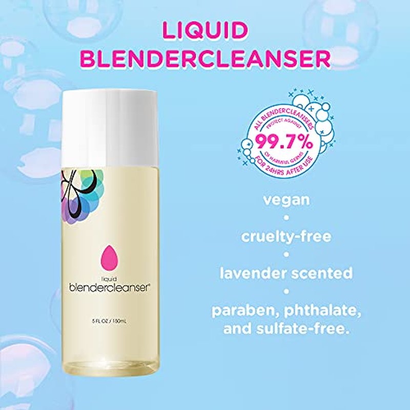 BEAUTYBLENDER Liquid BLENDERCLEANSER for Cleaning Makeup Sponges, Brushes & Applicators, 3 oz. Vegan, Cruelty Free and Made in the USA