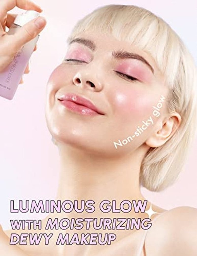 SELF BEAUTY Glow Makeup Setting Spray | Hydrating + Illuminating Makeup Setting Spray | Dewy Finish | Long-Lasting Makeup Fixing | Microfine Mist Spray | 3.38fl.oz, 100ml