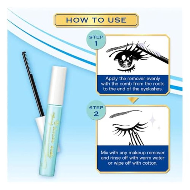 HEROINE MAKE by KISSME Mascara Duo Set | 2 Full-Size - Eyelash Primer EX, Strengthening & Conditioning Treatment + Gentle Eye Makeup Remover for Waterproof Mascara, Fast-Acting Cleanser