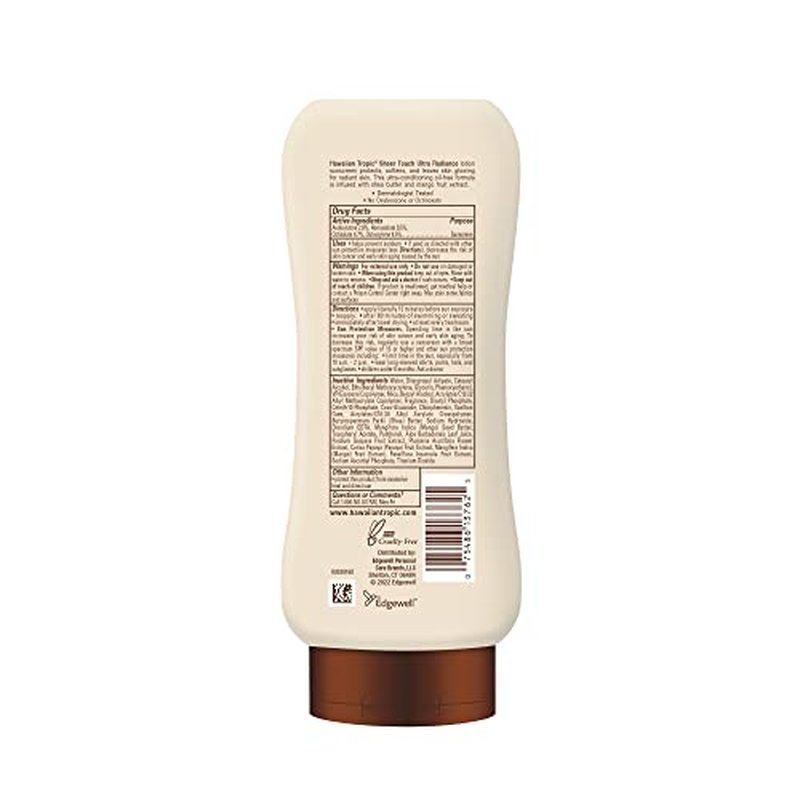Hawaiian Tropic Sheer Touch Ultra Radiance SPF 70 Sunscreen Lotion, 8oz and Weightless Hydration Face Sunscreen SPF 30, 1.7oz Bundle