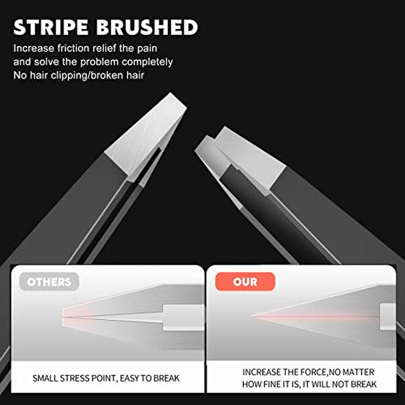 Stainless Steel Precision Eyebrow Tweezers Flat Tweezers for Eyebrows for Women-for Facial Hair and Ingrown Hair Removal Beauty Tools
