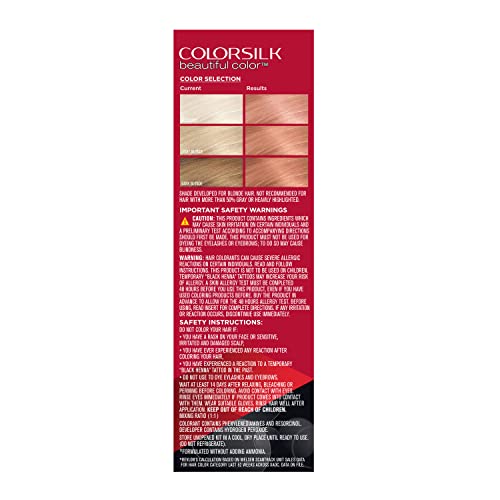 Revlon Colorsilk Beautiful Color Permanent Hair Color, Long-Lasting High-Definition Color, Shine & Silky Softness with 100% Gray Coverage, Ammonia Free, 85B Strawberry Blonde, 1 Pack