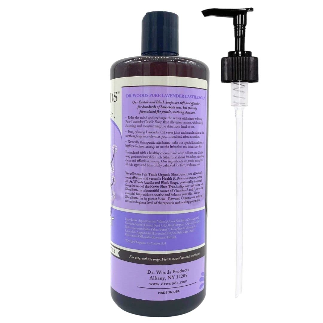Dr. Woods African Black Castile Soap - Moisturizing Liquid, 32oz (2-Pack)
