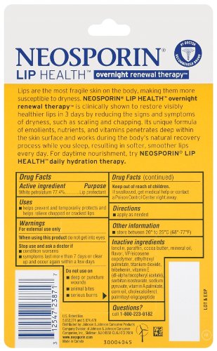 Neosporin Overnight Lip Health Renewal Therapy - 0.27 oz Jar (Pack of 4)