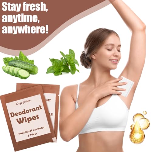 Dyrfolm 200 Pcs Underarm Deodorant Wipes,Travel Deodorant Wipes,Individually Wrapped Antiperspirant Wipes,Sweat Body Wipes for Women Men Adults Sports Travel Essentials (Brown, 1 Count (Pack of 1))